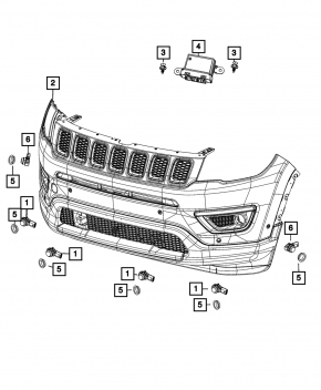 Парктроник переднего бампера Jeep Compass 17-21 Park Assist