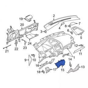 Накладка щитка приборов Ford Edge 19-24 черная