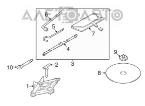 Крепление запасного колеса Mazda CX-9 16-23