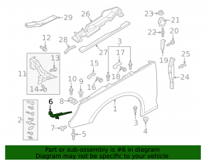 Suport aripă dreapta față Audi A4 B9 17-20 tip 1