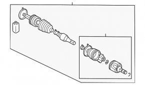 Привод полуось передняя левая Mitsubishi Galant 04-09