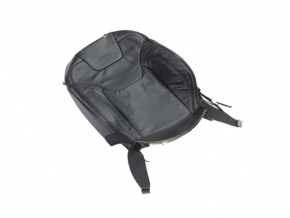 Tapițerie spătar scaun pasager Jeep Cherokee KL 19-22, piele neagră, perforată, ventilată, încălzită, zgârieturi