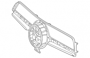 Основание решетки радиатора grill Mercedes W167 GLE 350 450 20-23 под камеру, AMG pkg