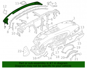 Накладка торпеды верхняя центральная Audi A6 C7 12-18 черная, хром, вздулся хром