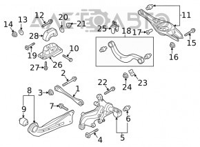 Цапфа задняя левая VW Jetta 19-21