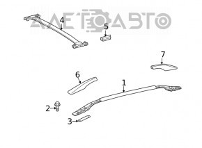 Рейлинги поперечные 2шт Lexus RX350 RX450h 10-15