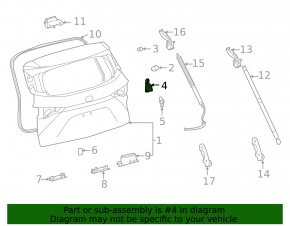 Отбойник двери багажника левый Toyota Sienna 21-26 на кузове