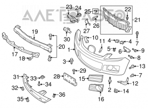 Нижняя решетка переднего бампера Mazda CX-7 06-09