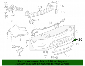 Заглушка буксировочного крюка заднего бампера Buick Encore 13-16