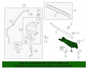 Трапеция дворников очистителя с мотором Kia Forte 4d 14-18