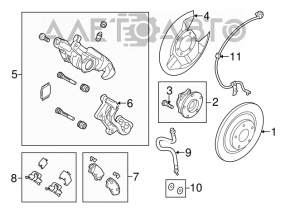 Disc de frână spate dreapta Mazda 3 19-26, 265/9mm, fabricație Japonia, ruginit