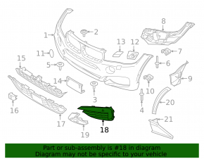 Нижняя решетка переднего бампера правая BMW X6 F16 15-19 M pack