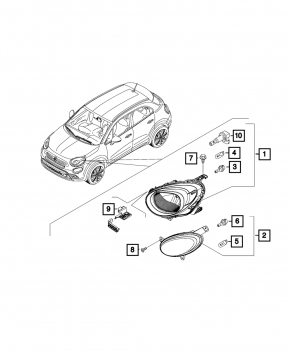 Поворотник передний левый Fiat 500X 16-17 дорест