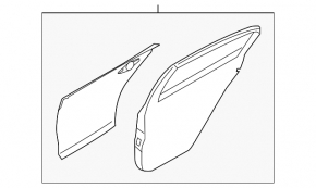 Дверь в сборе задняя левая Infiniti Q50 14-20 синий RBP