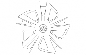 Колпак колесный R15 Toyota Prius 50 16-18 тип 2, бордюрка, под покраску