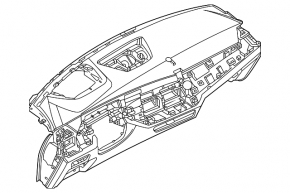 Торпедо передняя панель с AIRBAG BMW X5 G05 24-26 черная, под проекцию
