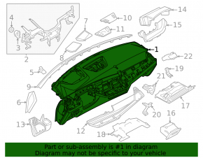 Торпедо передняя панель с AIRBAG BMW X5 G05 24-26 черная, под проекцию