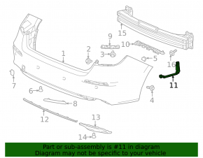 Крепление заднего бампера правое внешнее Honda Civic XI FE/FL 22-26 нижнее 4d