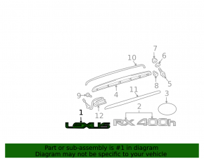 Эмблема надпись Lexus двери багажника Lexus RX300 RX330 RX350 RX400h 04-08