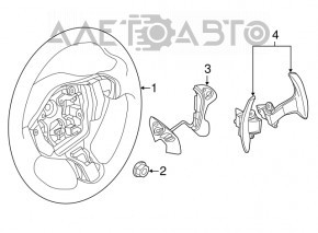 Руль голый Nissan Altima 13-15 кожа черная, SV
