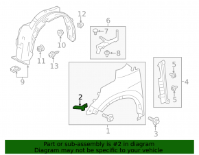 Suport aripi dreapta față Honda CRV 12-16