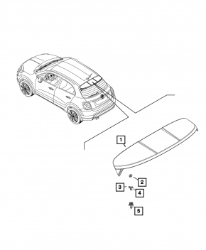 Спойлер двери багажника Fiat 500X 16-21