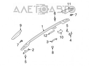 Рейлинги продольные 2шт Subaru b10 Tribeca