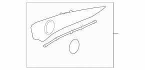 Panou ornamental ușă față stânga Mercedes W213 E 17-23, lemn structural negru, cu grilă difuzor Burmester, suport rupt