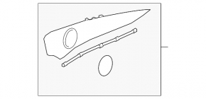 Panou ornamental ușă față stânga Mercedes W213 E 17-23, lemn structural negru, cu grilă difuzor Burmester, suport rupt