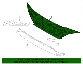 Grilă radiator Hyundai Elantra 21-23 neagră, N Line