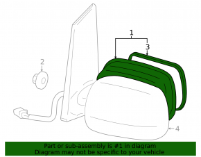 Зеркало боковое левое в сборе Toyota Prius 20 04-09