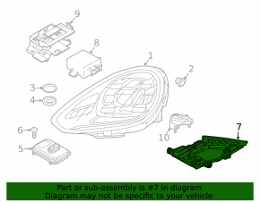 Suport far dreapta pentru Porsche Cayenne 958 15-18, inferior, pentru LED