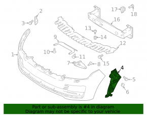 Suport bară față dreapta, cadru interior, rest Land Rover Range Rover 18-21