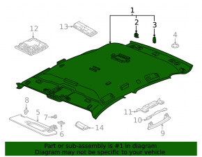 Обшивка потолка Volkswagen ID.4 23-26 без панорамы, черная