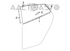 Ornamente ușă spate stânga Toyota Prius 50, zgârieturi 16-22, element de fixare rupt