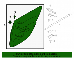 Обшивка двери карточка задняя правая Mazda 6 14-15 Touring черн, с серой вставкой кож