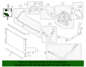 Подушка радиатора верхняя левая Hyundai Sonata 18-19 2.4 резина + пластик
