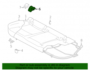 Накладка Isofix заднего ряда сидений VW Jetta 19-26 черная