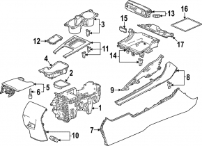 Накладка центральной консоли задняя Honda Civic XI FE/FL 22-26