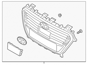 Решетка радиатора grill Hyundai Sonata 15-17 hybrid