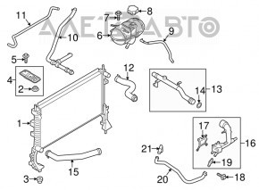 Țeavă de răcire inferioară Mustang mk6 15-23 2.3T