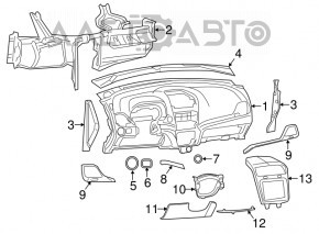 Накладка колени водителя Dodge Journey 11-20 черная