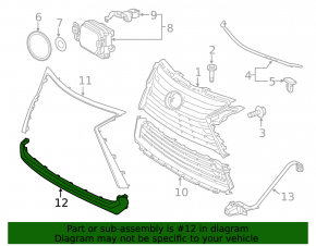 Молдинг решетки радиатора grill нижний Lexus RX350 RX450h 16-19