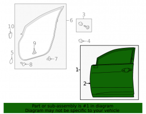 Дверь голая передняя левая Lexus RX350 RX450h 10-15
