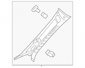 Ornamente montanți față negri pentru Mercedes X247 GLB 20-26, stânga sus, sub tweeter