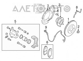 Кожух тормозного диска передний правый Nissan Rogue 08-15