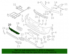 Верхняя решетка переднего бампера BMW X3 F25 15-17