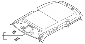Обшивка потолка Mini Cooper F56 3d 14-24 без панорамы, серый