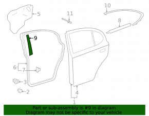 Накладка двери боковая задняя левая Lexus IS250 IS350 06-14