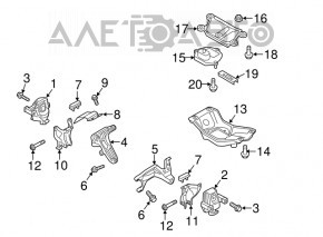 Подушка КПП Audi A4 B8 08-16 2.0T AT, MT